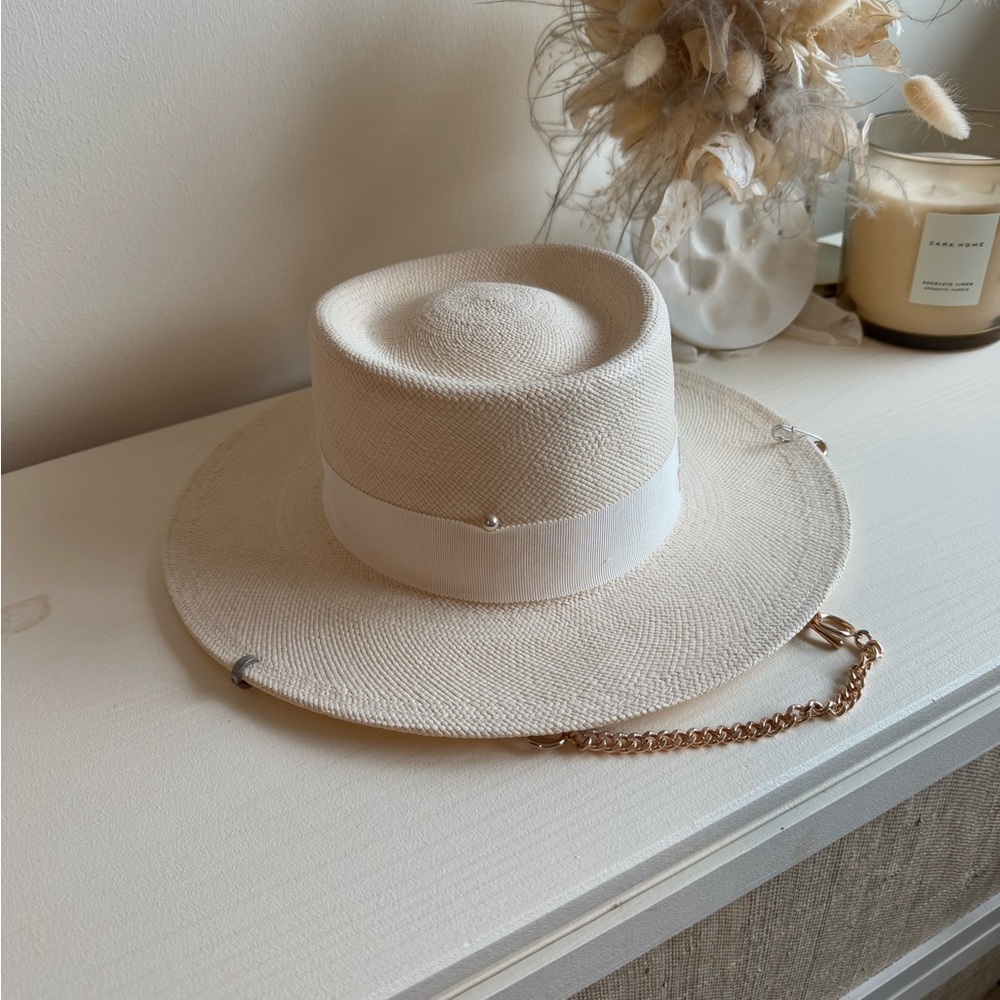 Ruslan Baginskiy chain-embellished boater hat
